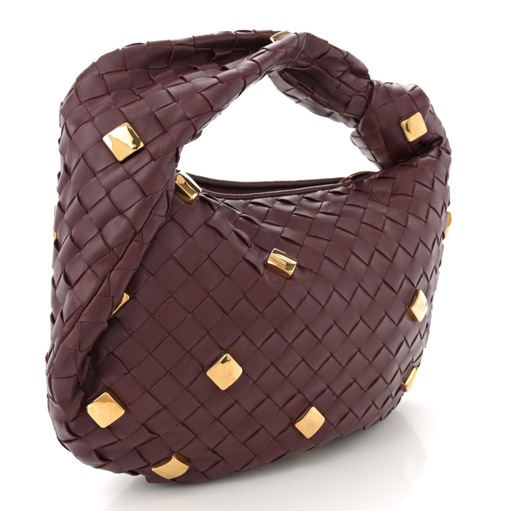 Nappa Intrecciato Studded Teen Jodie Hobo Barolo
