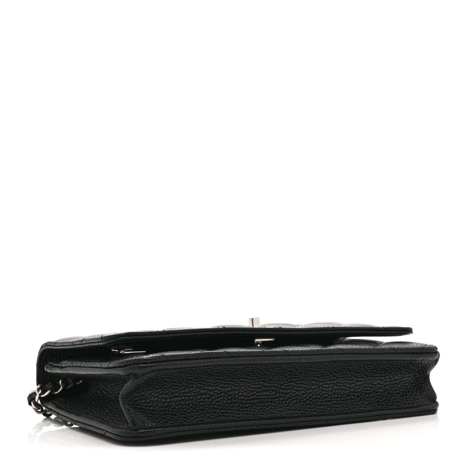 Caviar Quilted CC Turnlock Wallet On Chain WOC Black