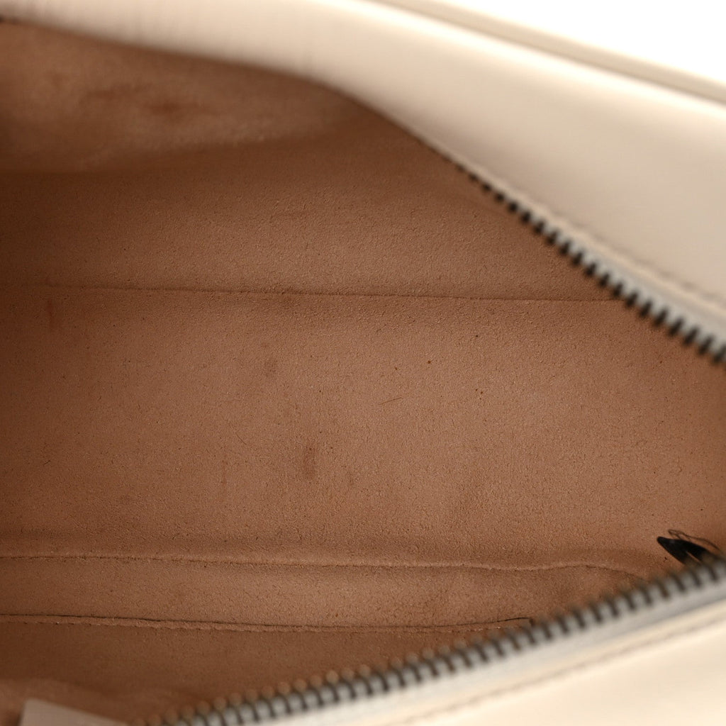 Calfskin Matelasse Small GG Marmont Chain Shoulder Bag White