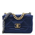 Satin Quilted Medium Chanel 19 Flap Blue