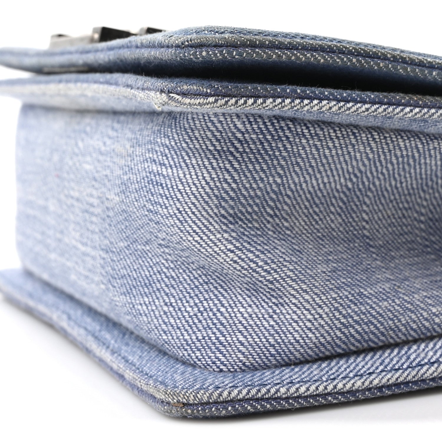 Denim Chevron Small Boy Flap Light Blue