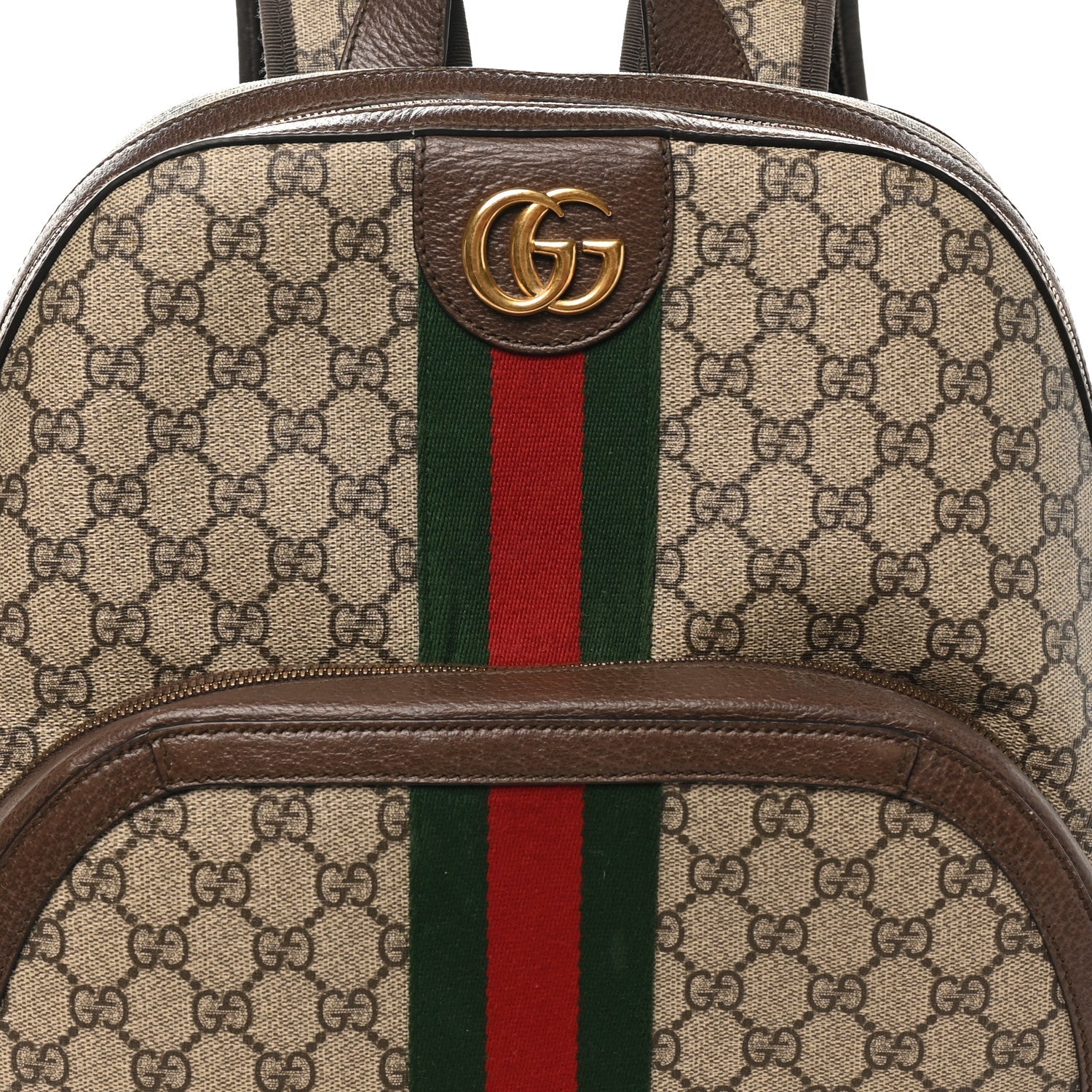 GG Supreme Monogram Medium Ophidia Day Backpack Brown