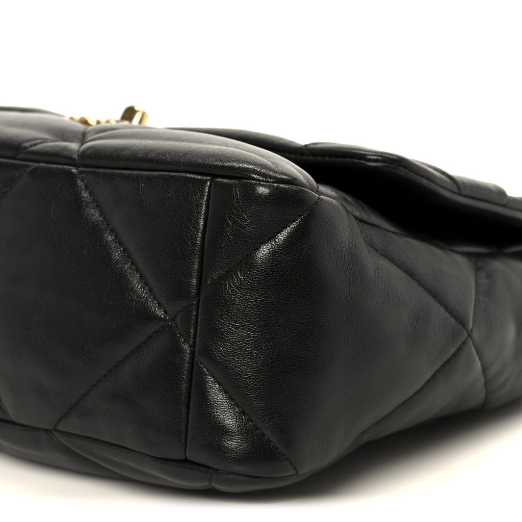 Lambskin Quilted Large Chanel 19 Flap Black