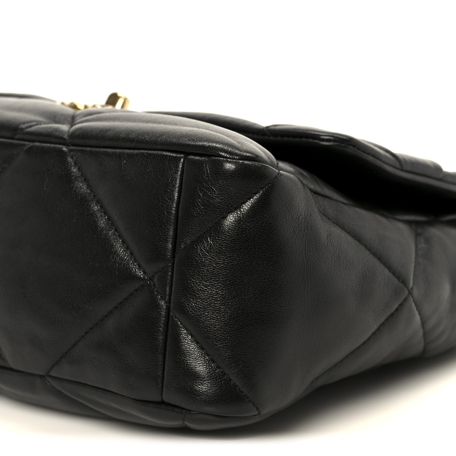 Lambskin Quilted Large Chanel 19 Flap Black