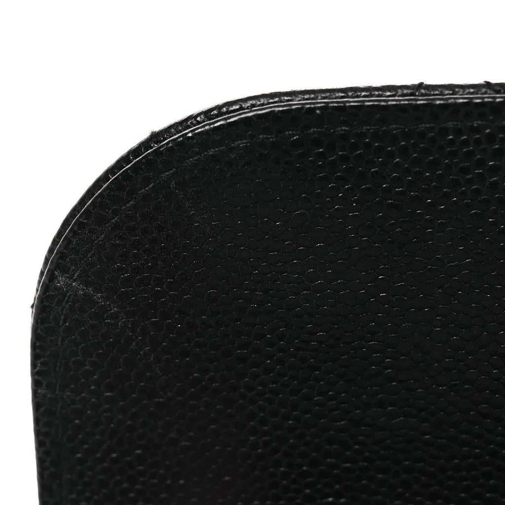 Caviar Quilted Business Affinity Clutch With Chain Black