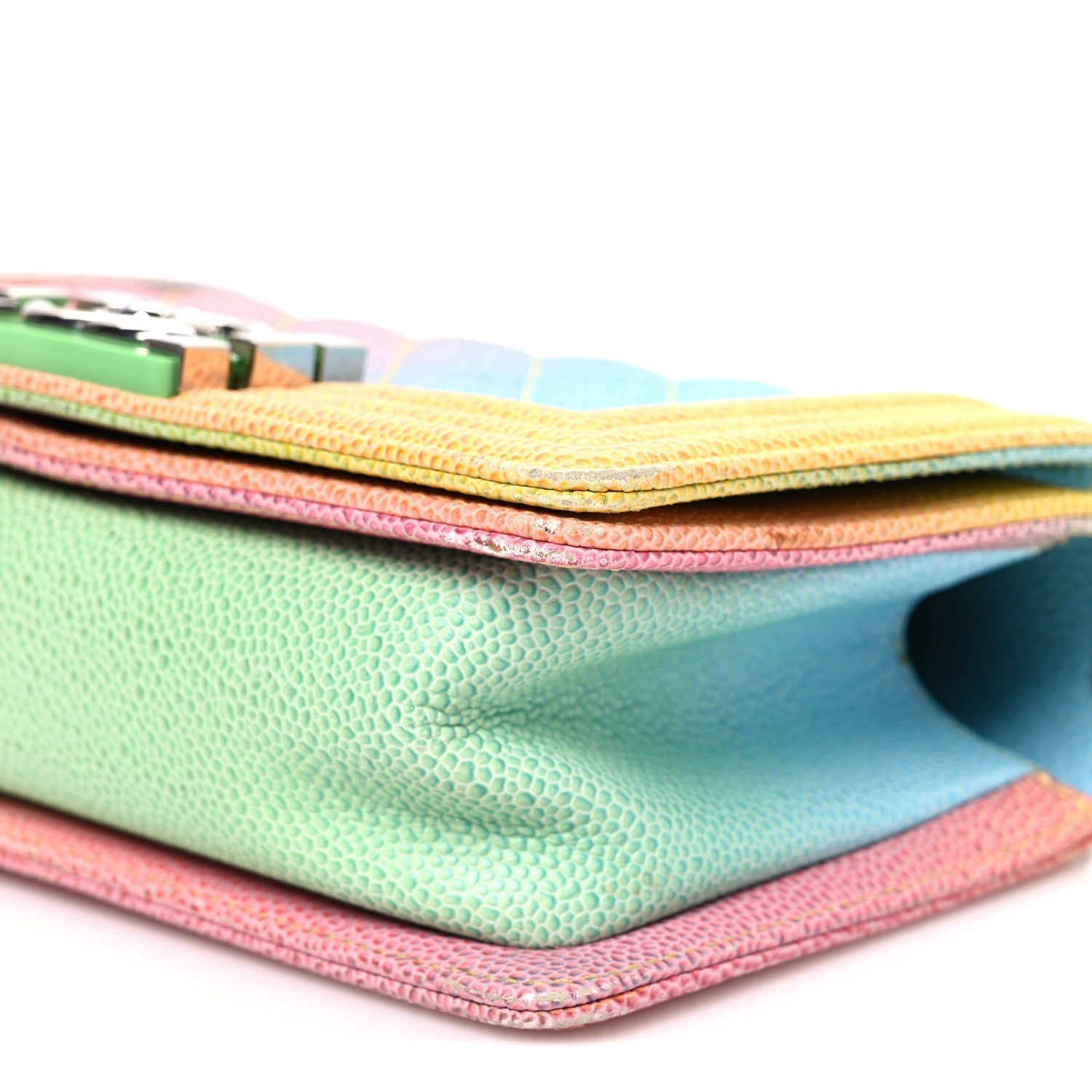 Caviar Quilted Small Cuba Rainbow Boy Flap Multicolor