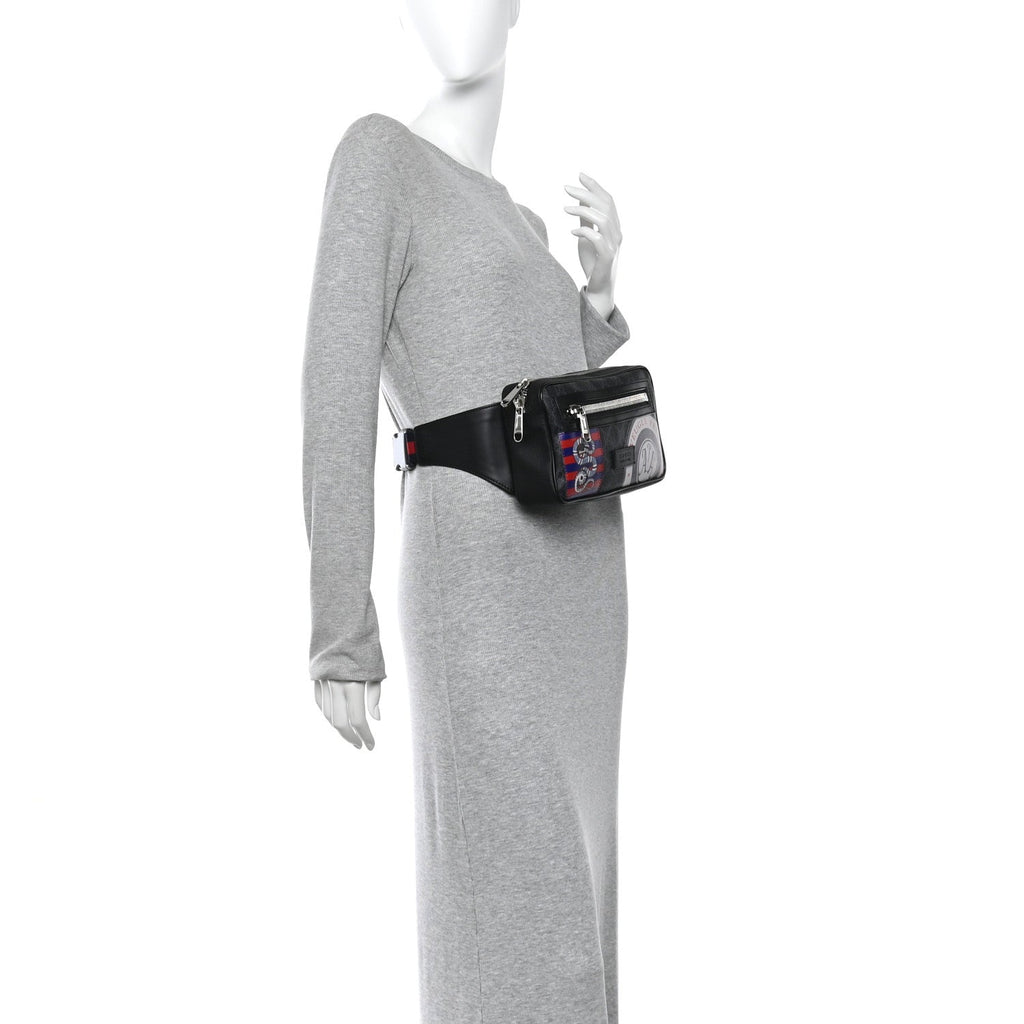 GG Supreme Monogram Night Courrier Belt Bag Black Multicolor