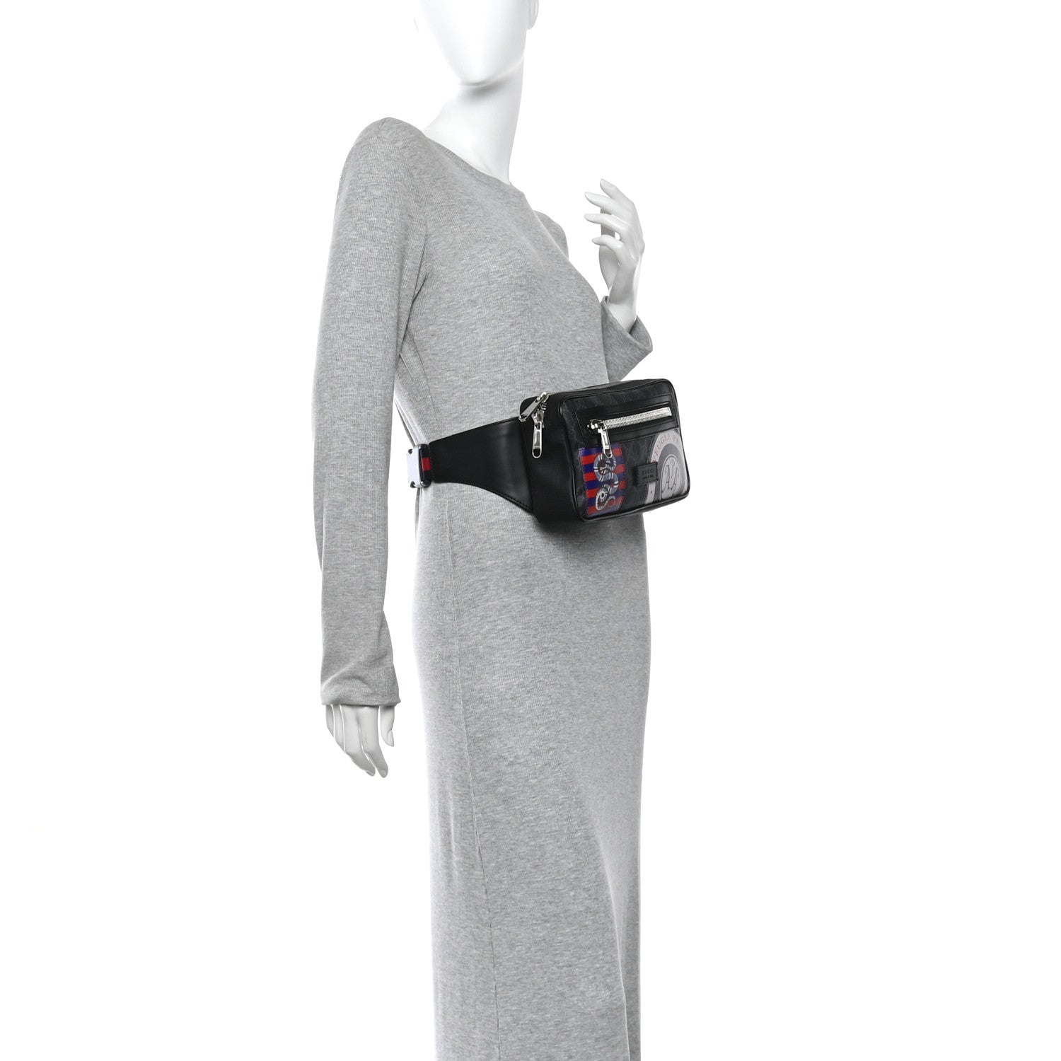 GG Supreme Monogram Night Courrier Belt Bag Black Multicolor