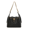 Braided Raffia Calfskin Quilted Small Chanel 25 Handbag Black White
