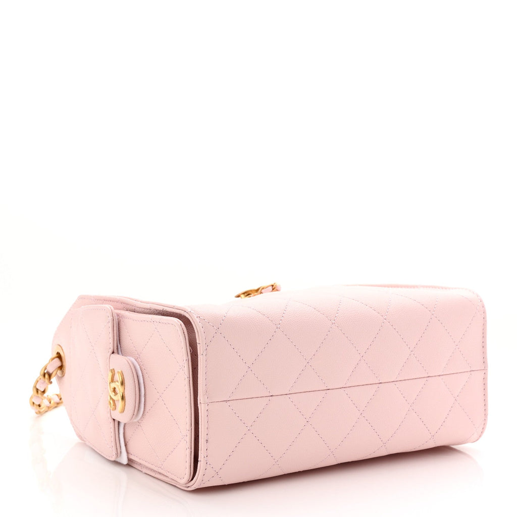 Caviar Quilted Mini Chanel 25 Handbag Light Pink
