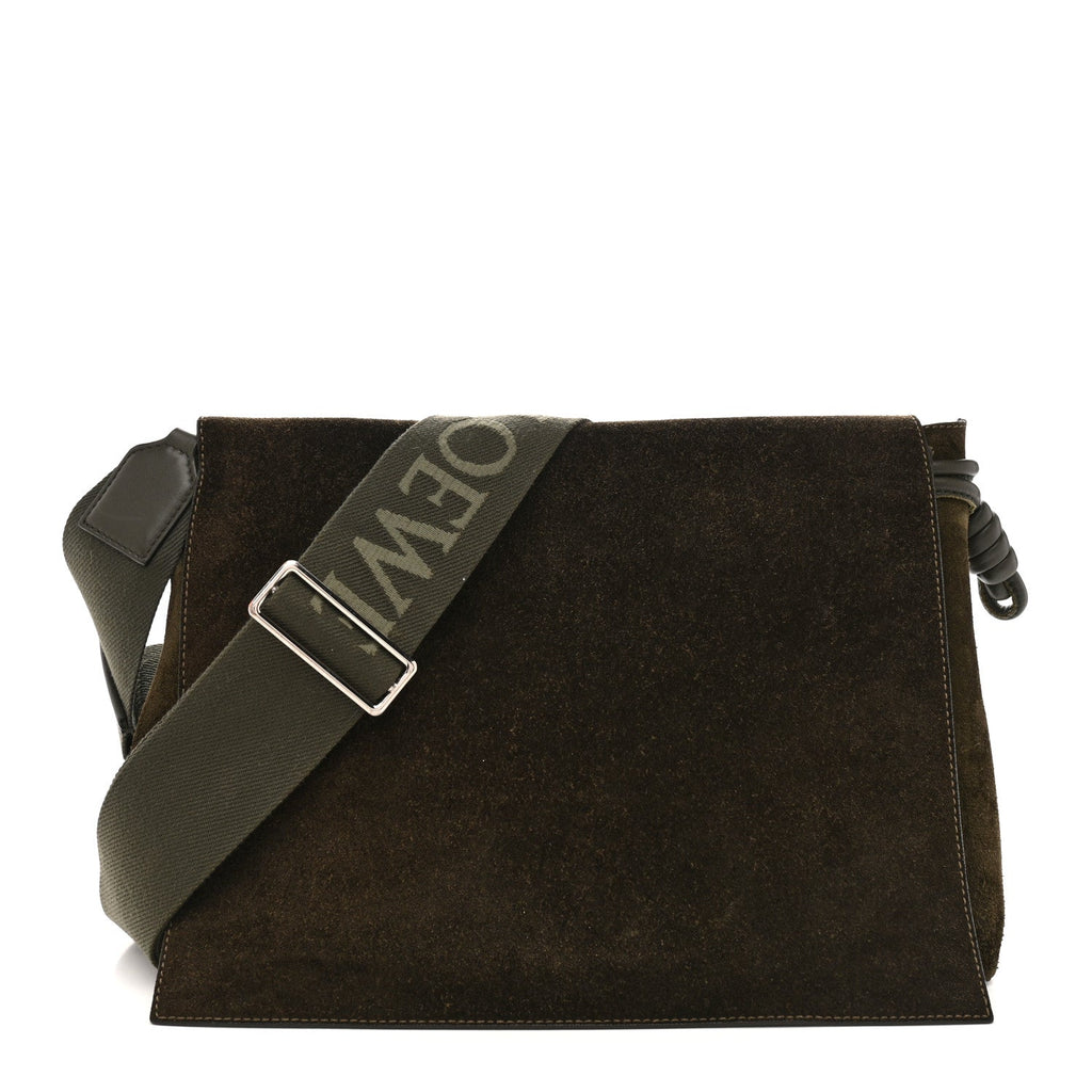 Suede Flamenco Satchel Bottle Green