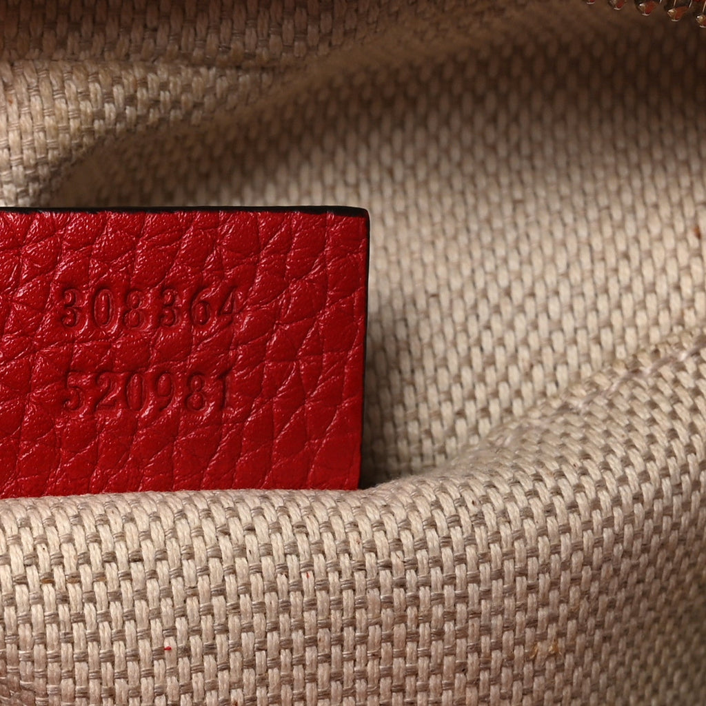 Pebbled Calfskin Small Soho Disco Bag Tabasco Red