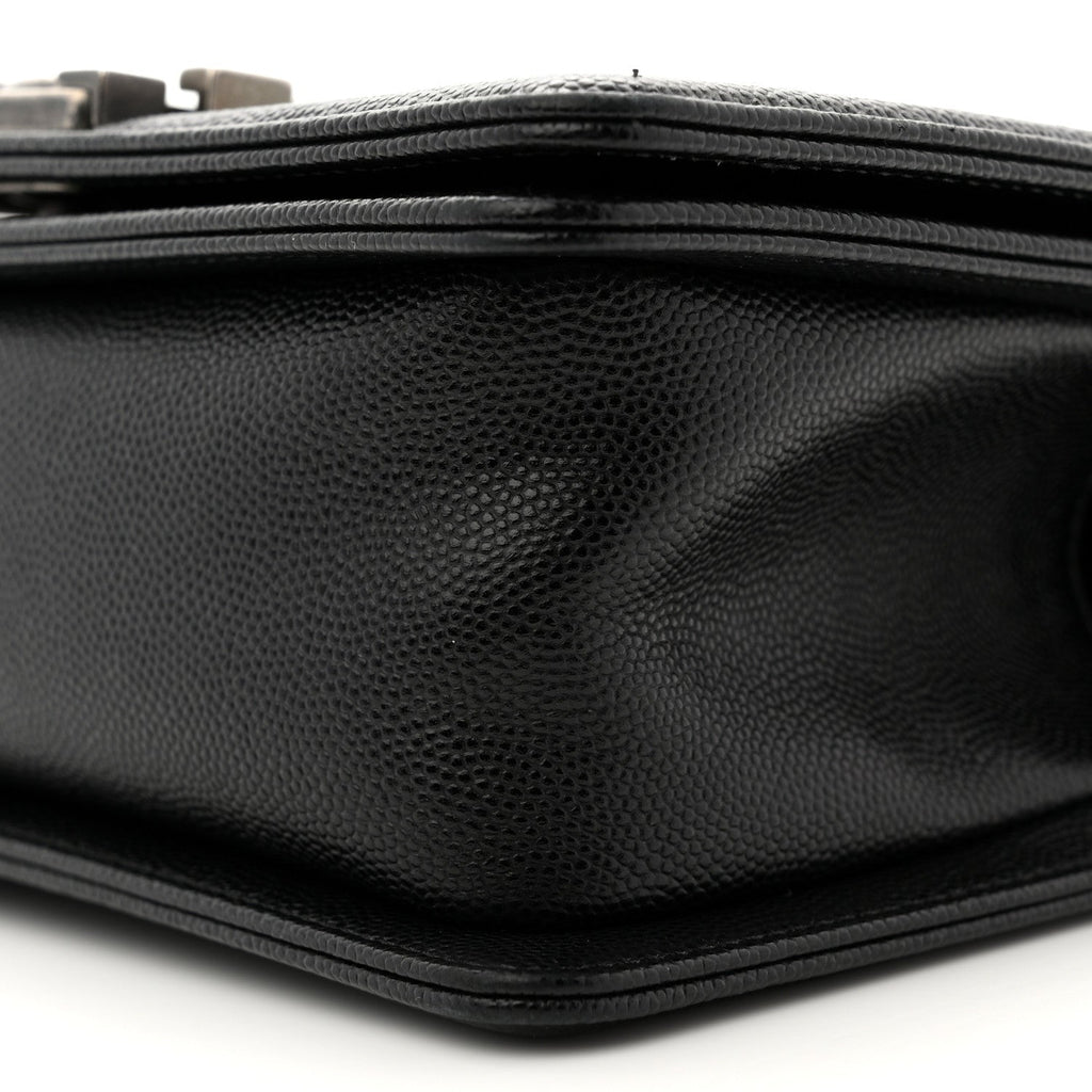 Caviar Quilted Small Boy Flap Black