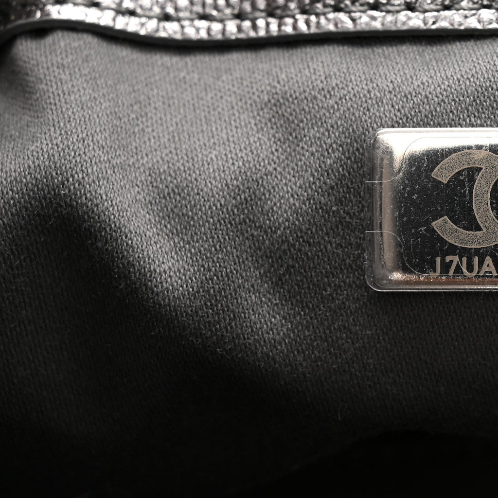 Metallic Caviar Quilted Mini Chanel 25 Handbag Anthracite