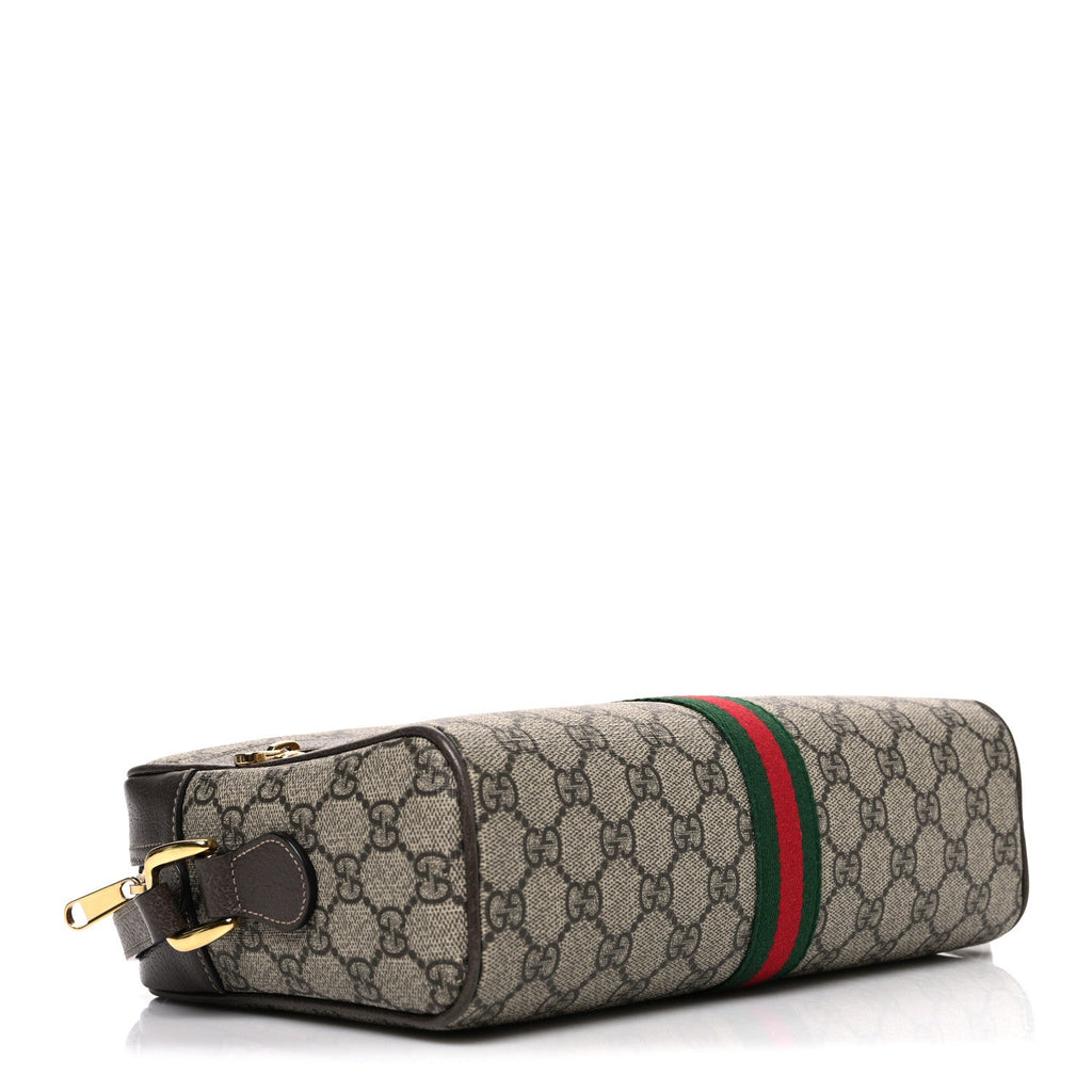 GG Supreme Monogram Web Small Ophidia Shoulder Bag Brown
