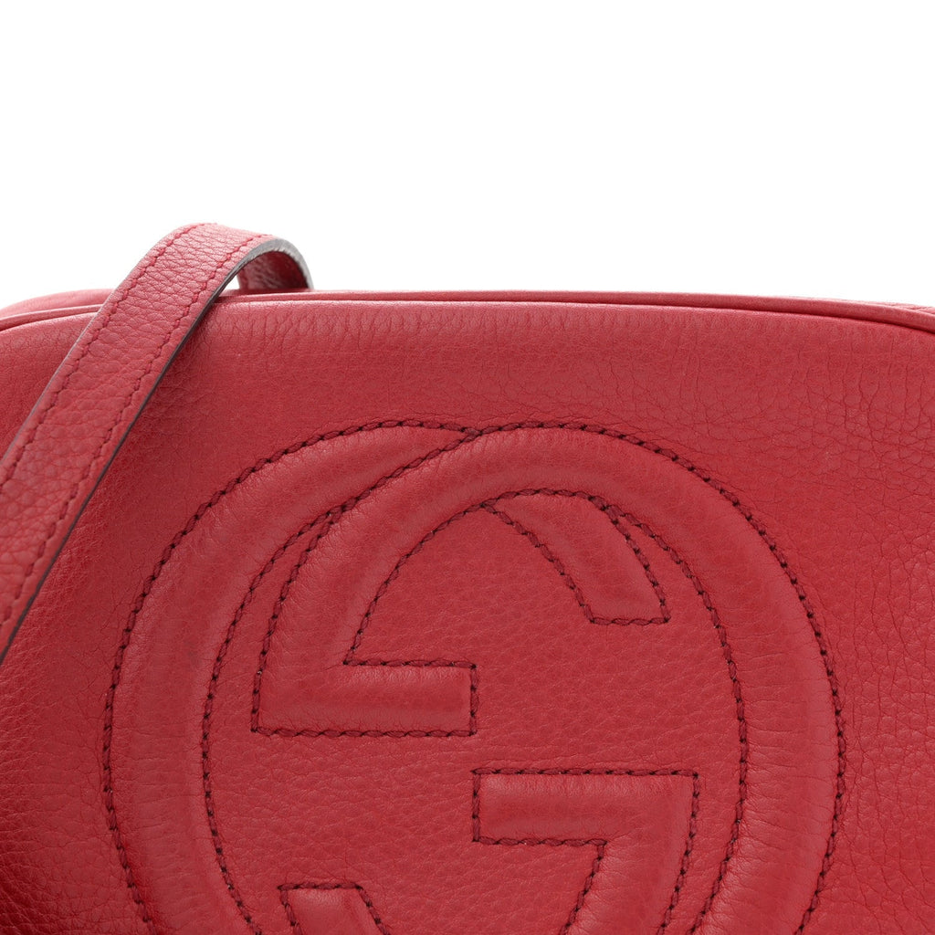 Pebbled Calfskin Small Soho Disco Bag Vibrant Red