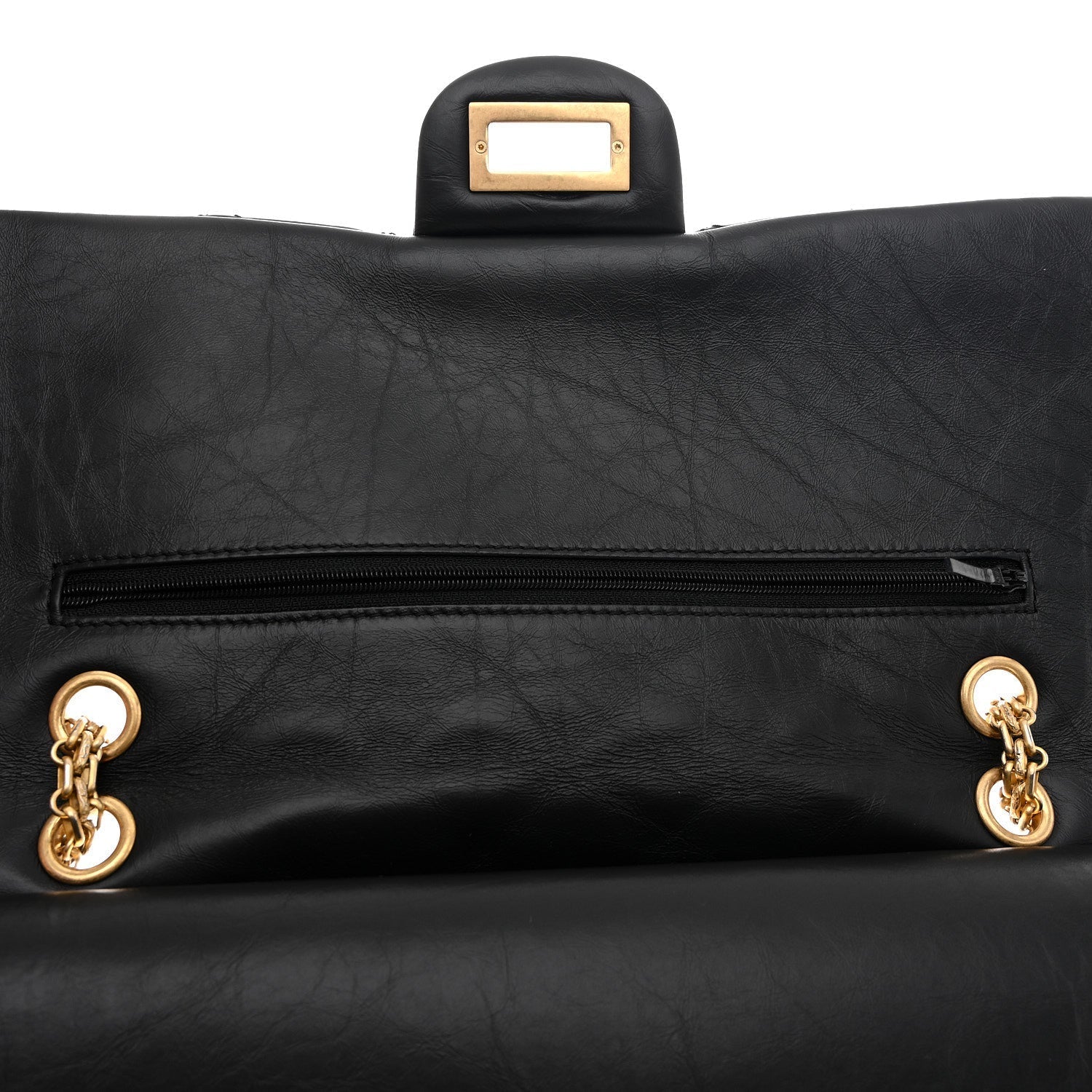 Aged Calfskin Quilted 2.55 Reissue 227 Flap Black