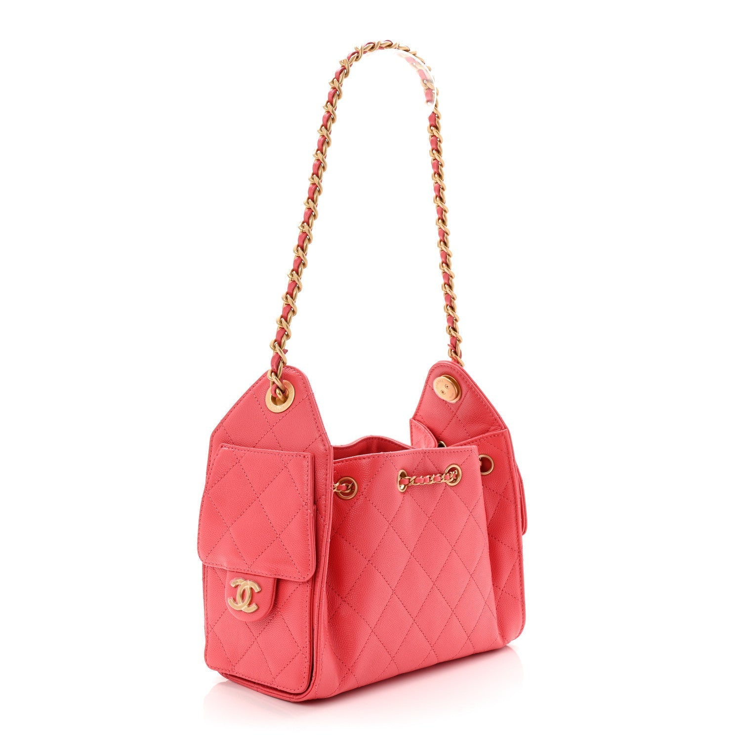 Caviar Quilted Mini Chanel 25 Handbag Coral