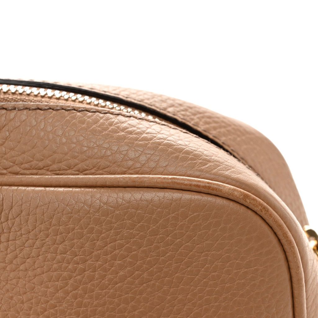 Pebbled Calfskin Small Soho Disco Bag Camelia