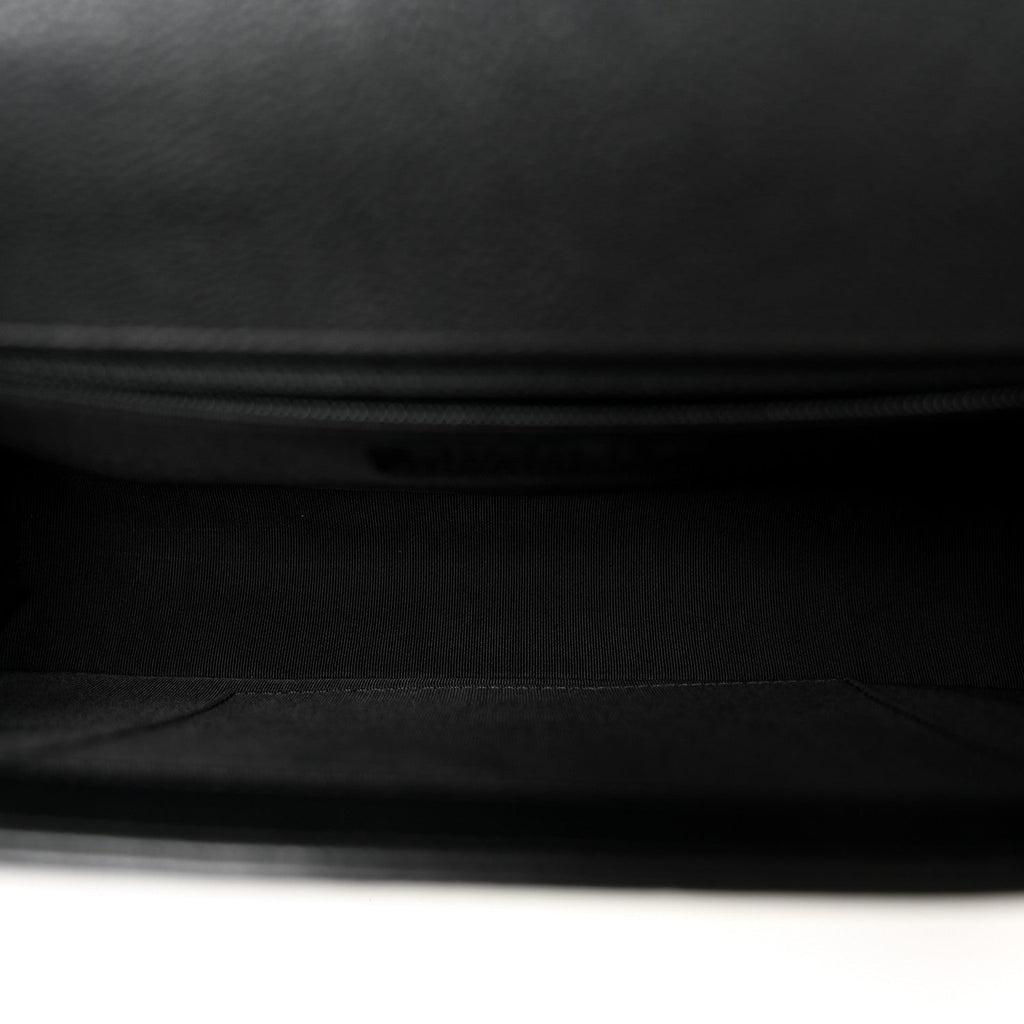 Grained Calfskin Quilted New Medium Boy Flap Black