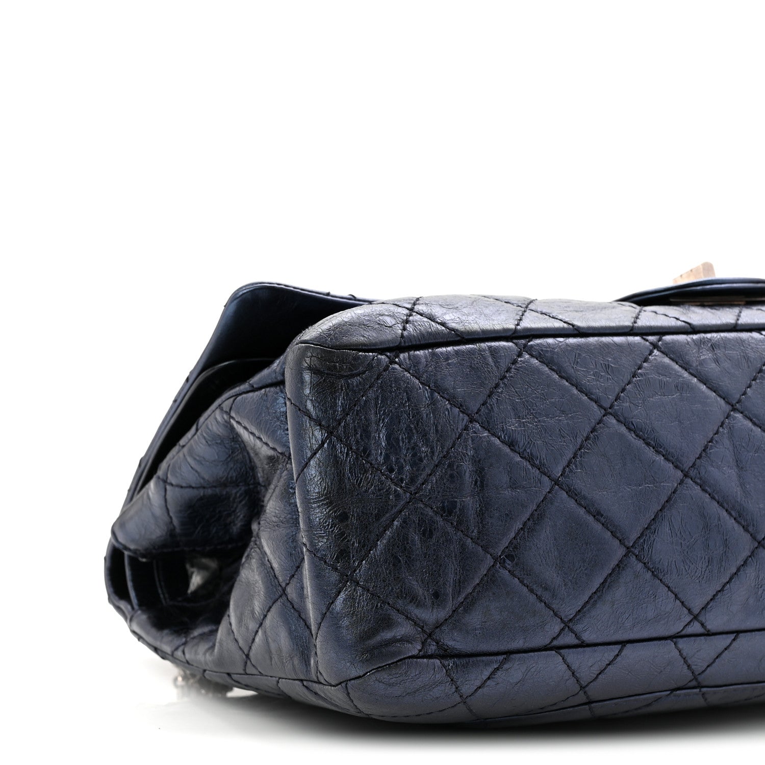 Metallic Aged Calfskin Quilted 2.55 Reissue 228 Flap Blue
