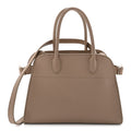 Grained Calfskin Soft Margaux 10 Bag Dark Taupe