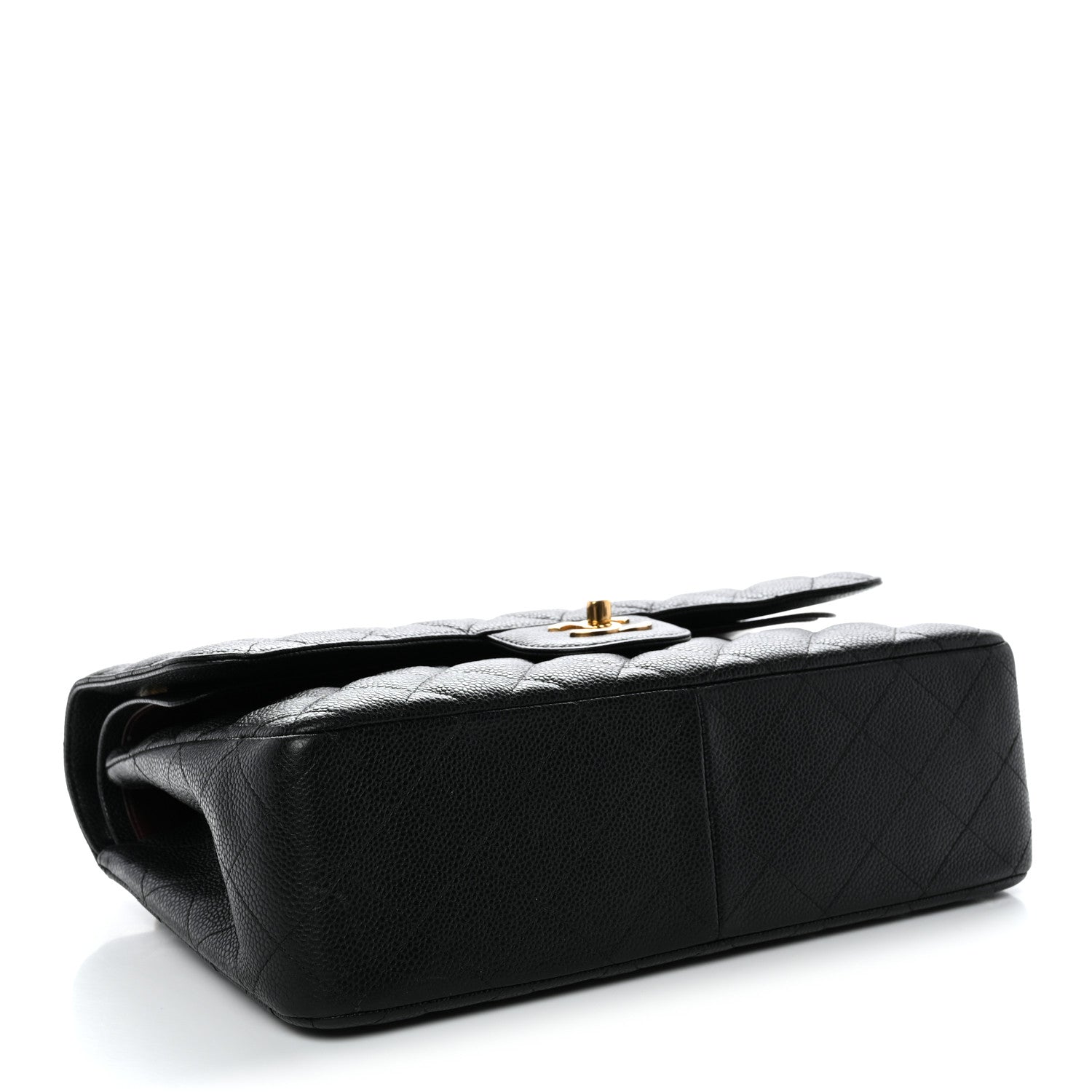 Caviar Quilted Jumbo Double Flap Black