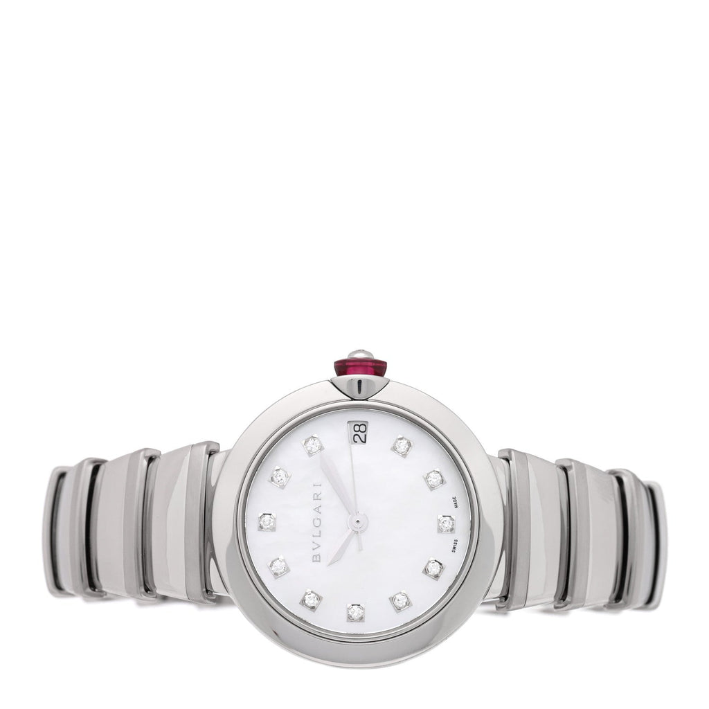Stainless Steel Diamond Mother of Pearl 33mm Lucea Automatic Watch