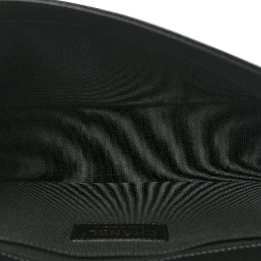 Lambskin Quilted Medium Boy Flap Black