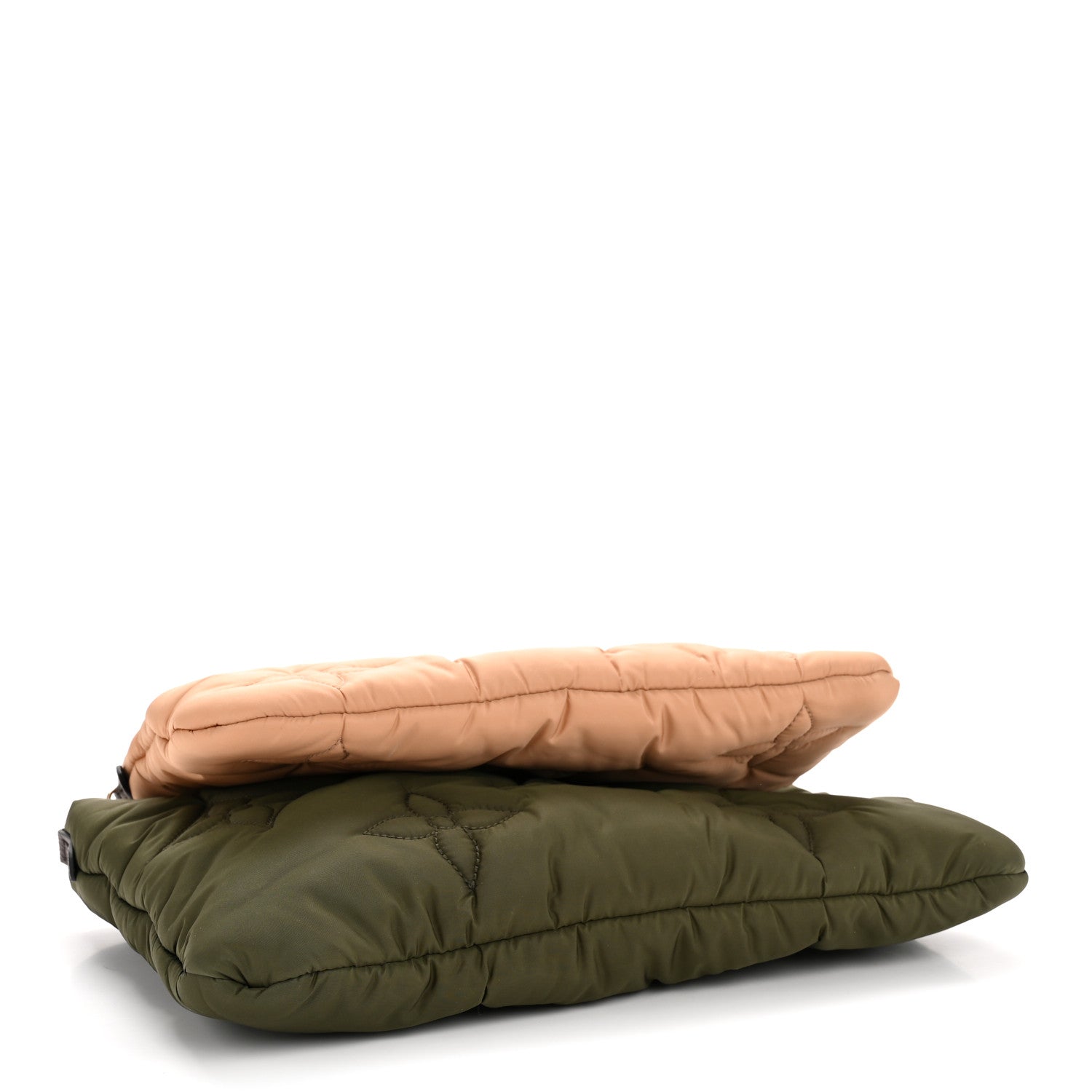 Econyl Monogram Pillow Maxi Multi Pochette Accessories Kaki Beige