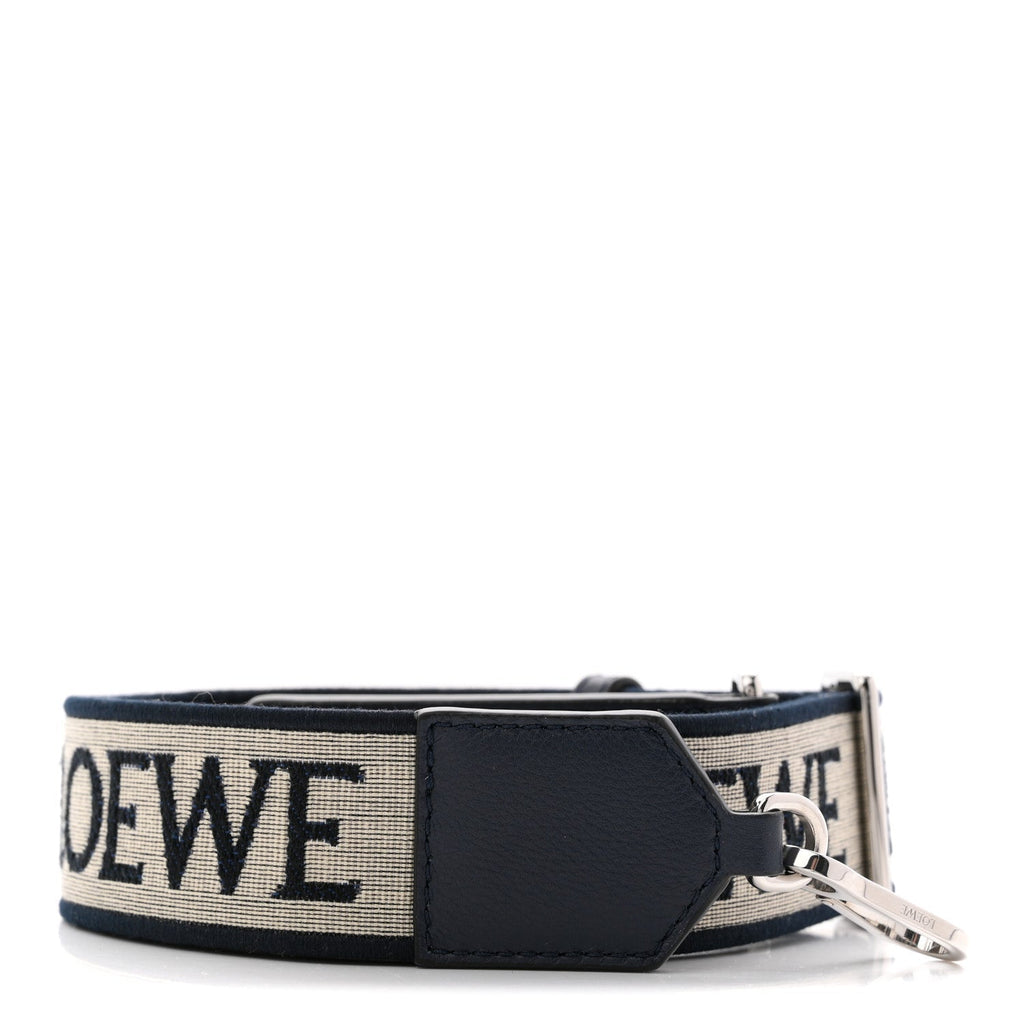 Calfskin Jacquard Anagram Strap Navy Black