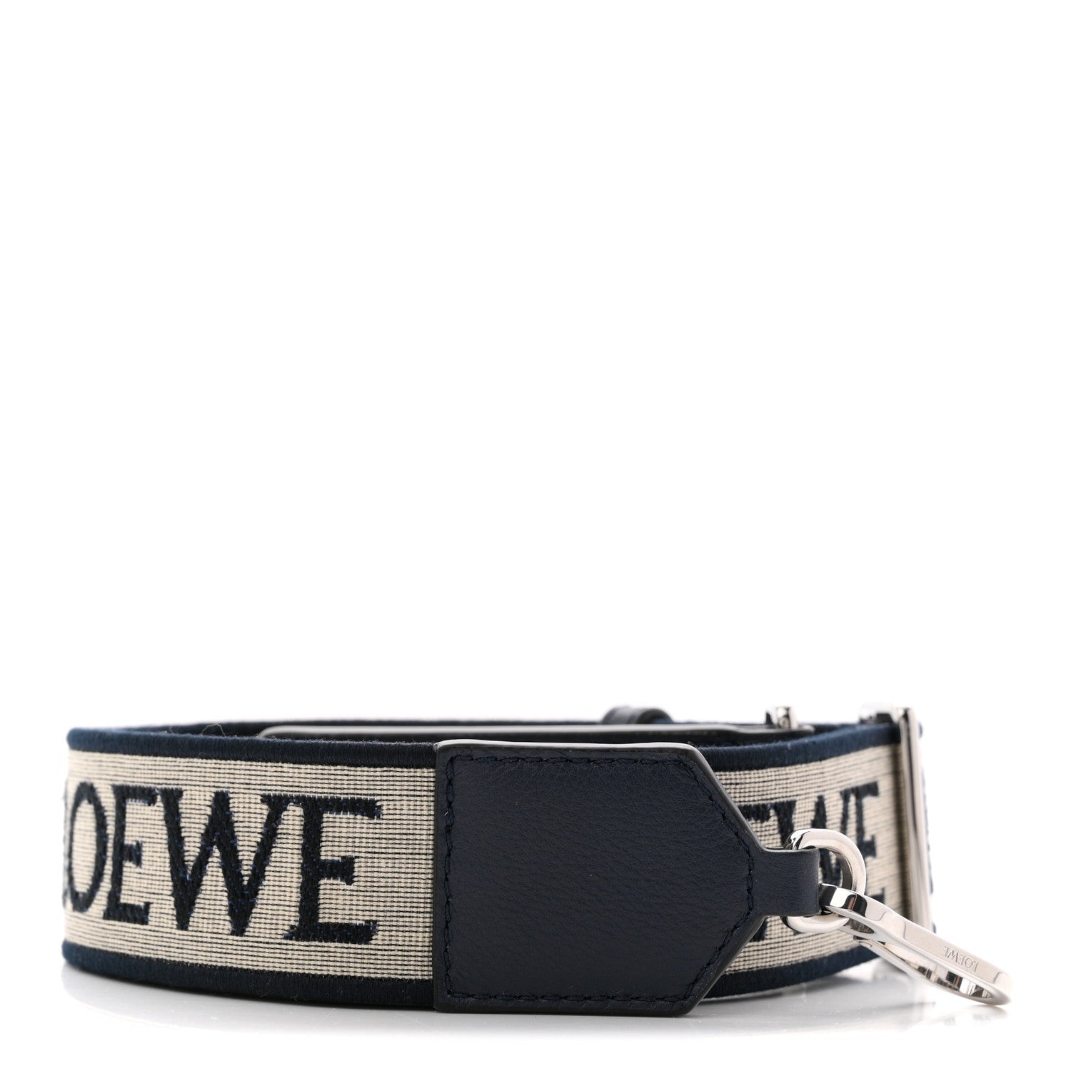 Calfskin Jacquard Anagram Strap Navy Black