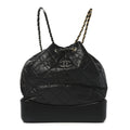 Aged Calfskin Quilted Small Gabrielle Backpack Black