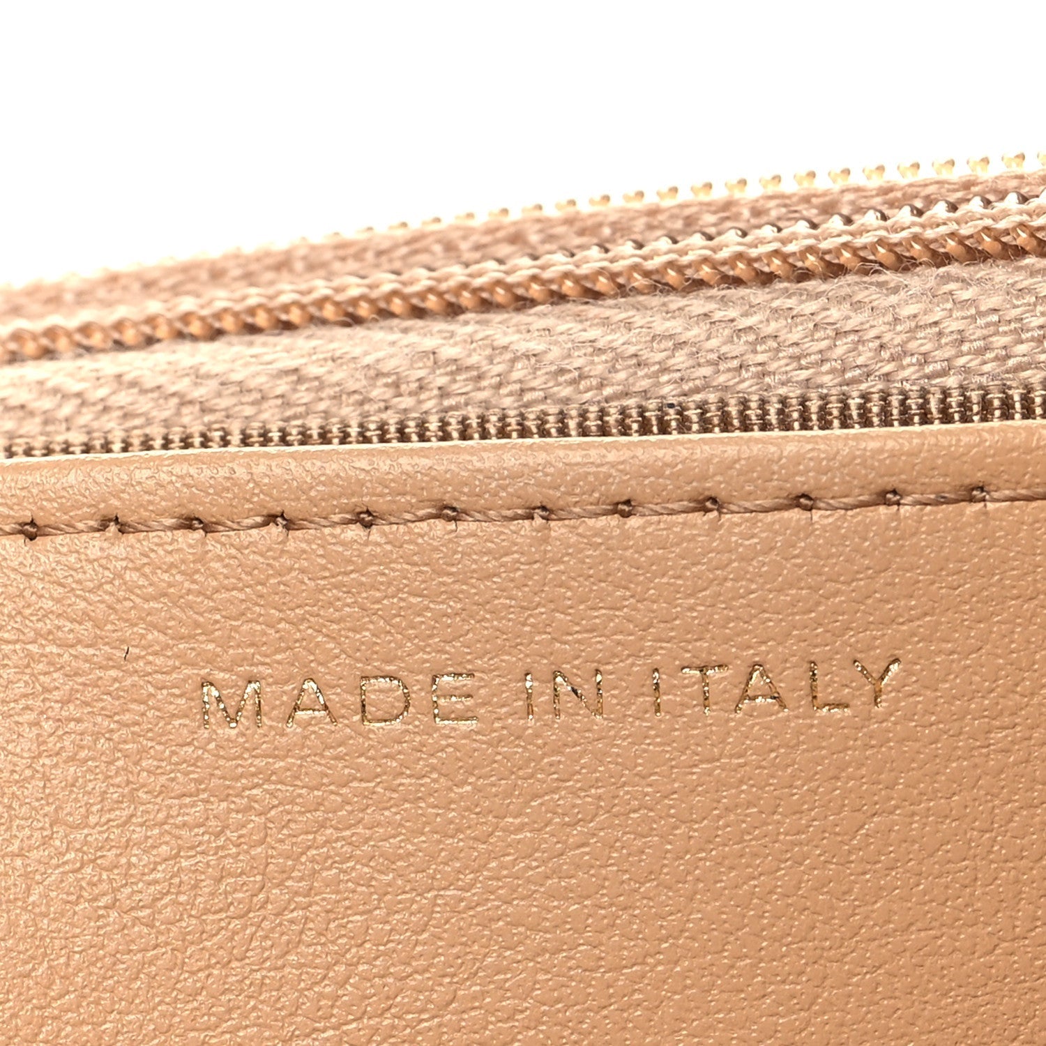 Caviar Quilted Wallet on Chain WOC Beige
