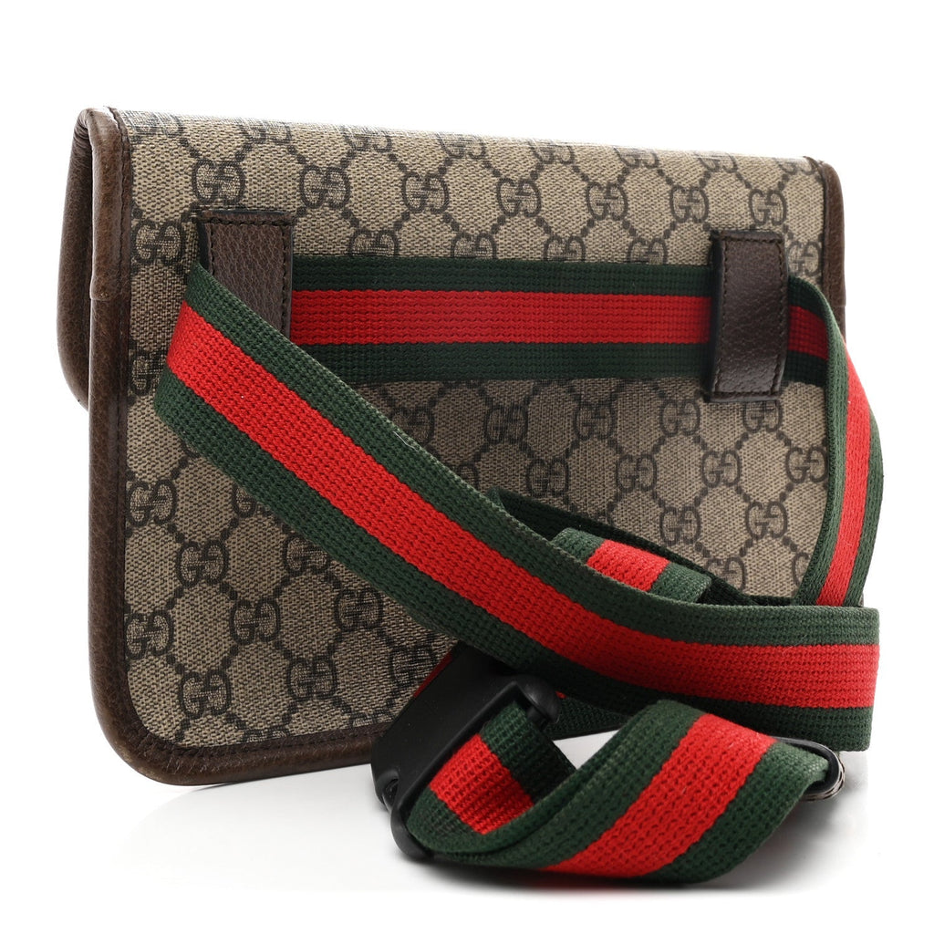 GG Supreme Monogram Neo Vintage Web Belt Bag Brown