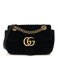 Velvet Matelasse Mini GG Marmont Shoulder Bag Black