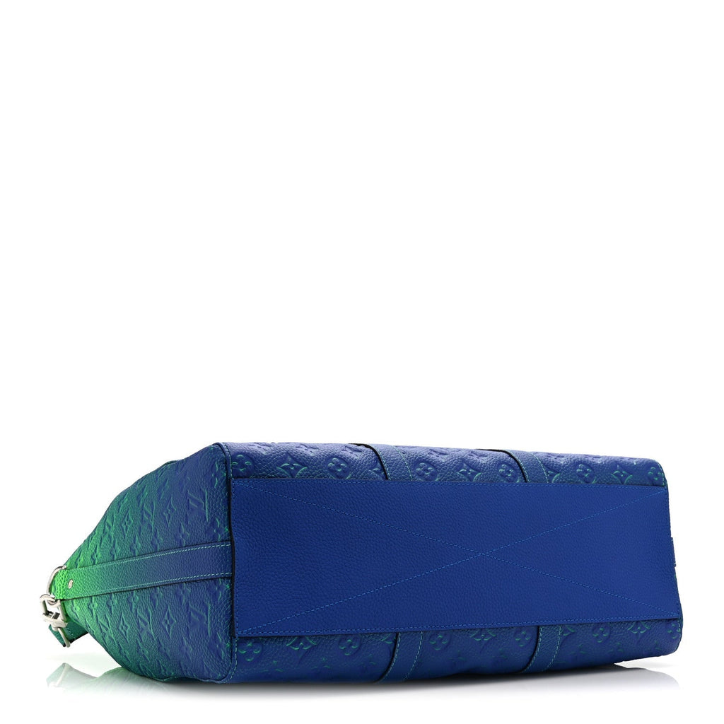 Taurillon Illusion Keepall Tote Bleu Vert