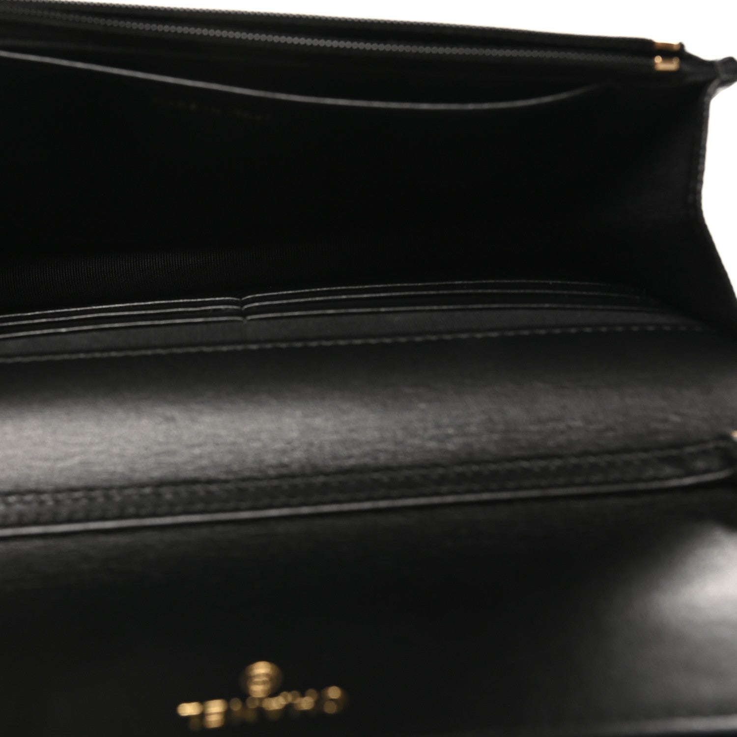 Caviar Quilted Camellia Wallet On Chain WOC Black