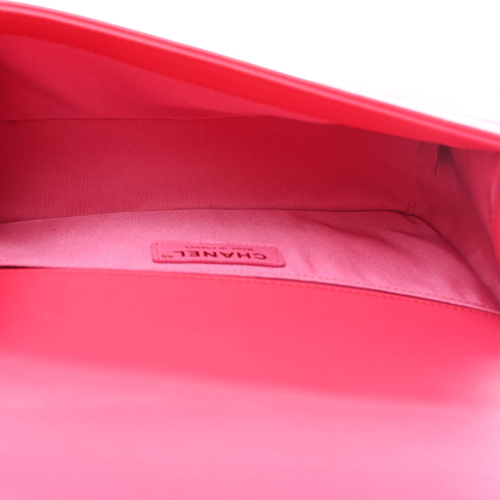Lambskin Tweed Medium Boy Flap Fuchsia