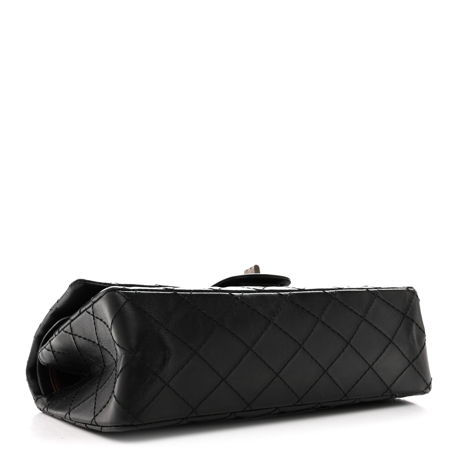 Aged Calfskin Quilted 2.55 Reissue 225 Flap  Black