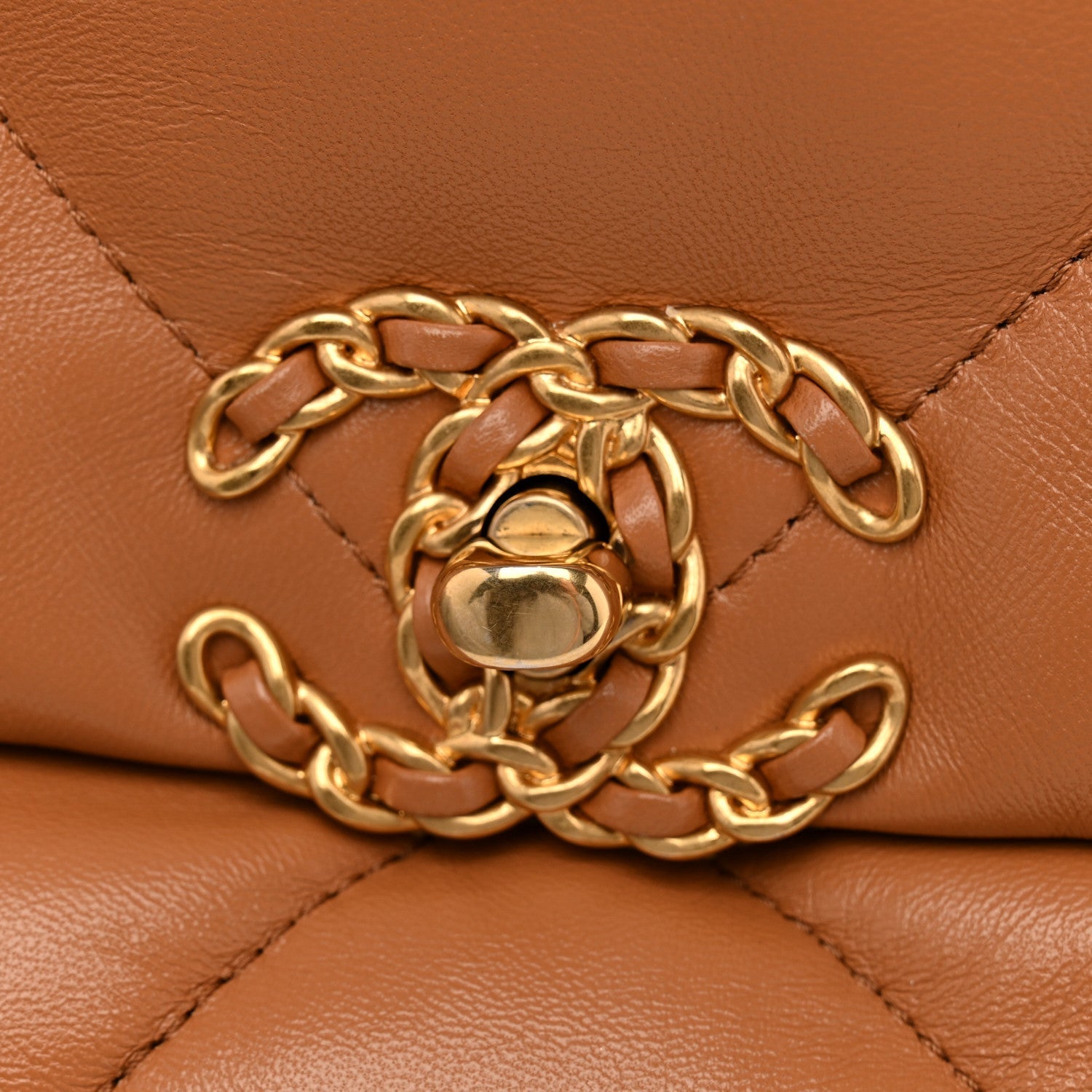 Lambskin Quilted Medium Chanel 19 Flap Brown