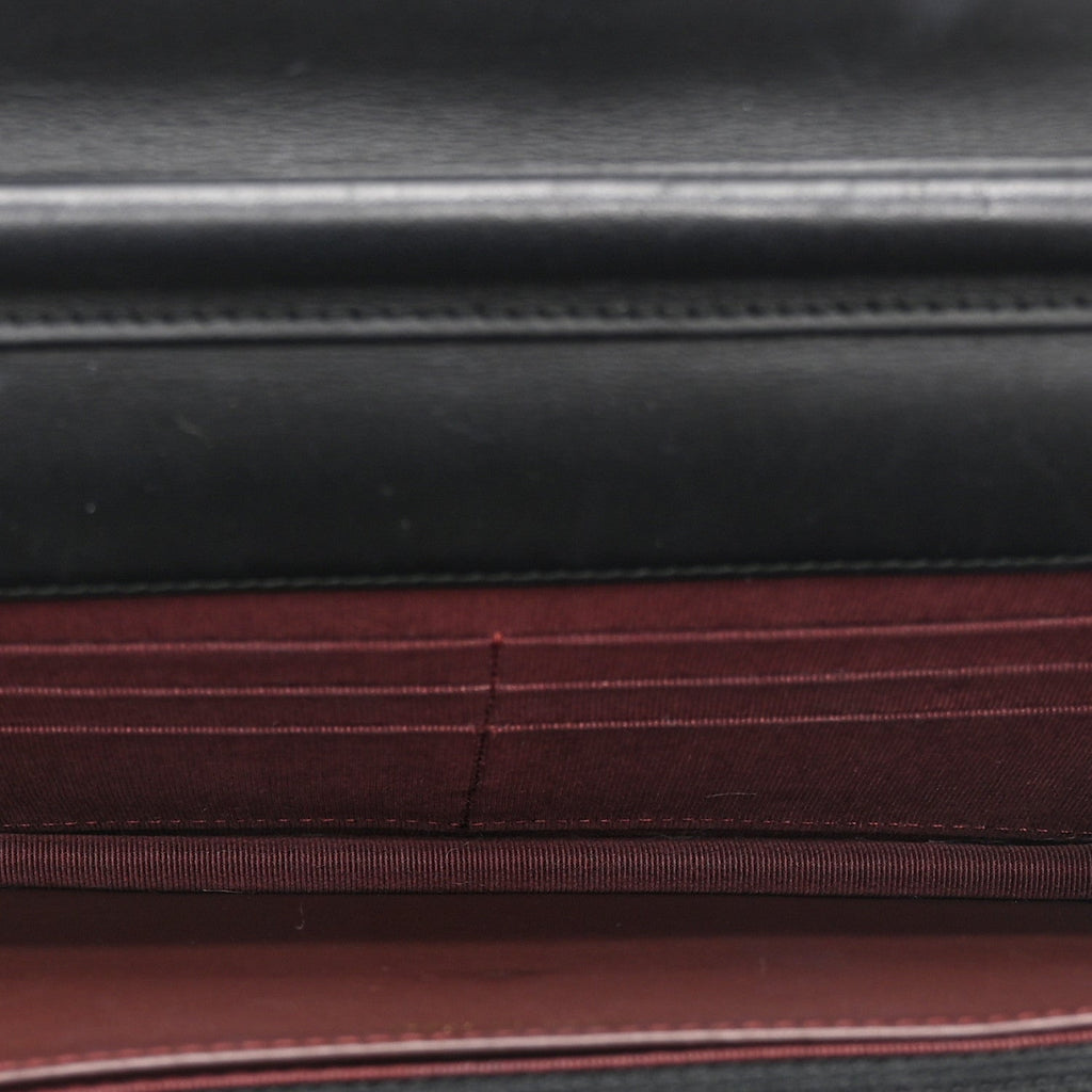 Aged Calfskin Quilted Lucky Charms 2.55 Reissue Wallet On Chain WOC Black
