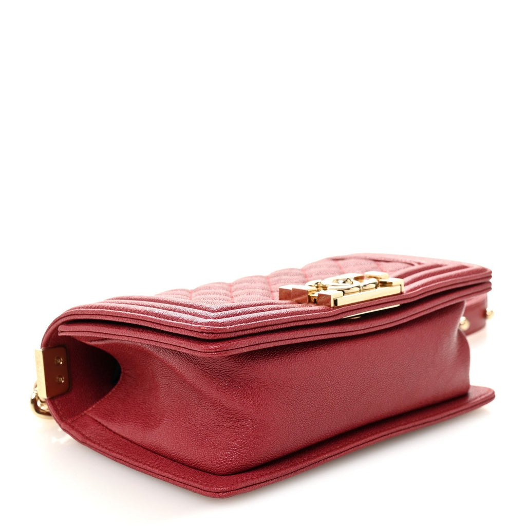 Caviar Quilted Small Boy Flap Fuchsia