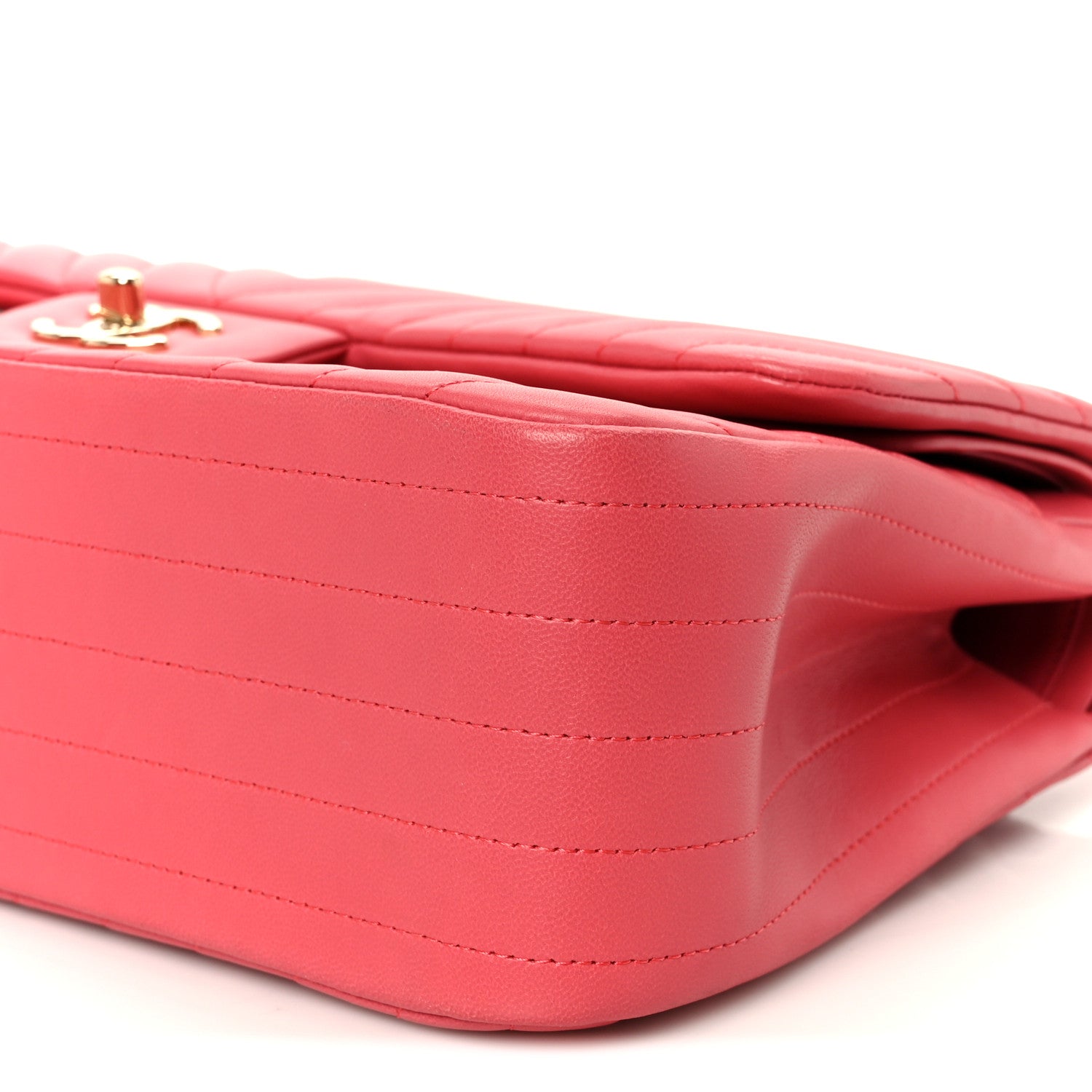 Lambskin Chevron Quilted Jumbo Double Flap Pink