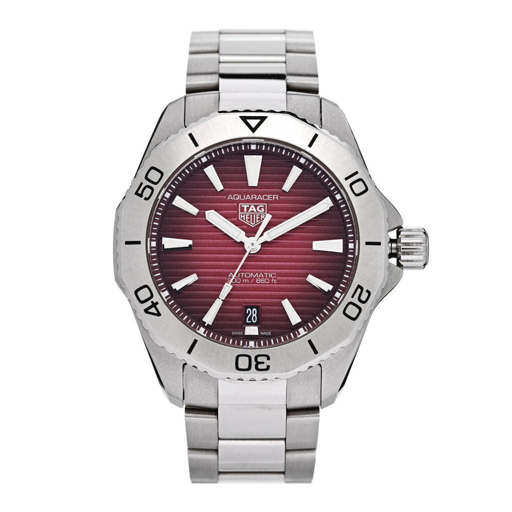 Stainless Steel 40mm Aquaracer Professional 200 Solargraph Automatic Watch Red WBP2114