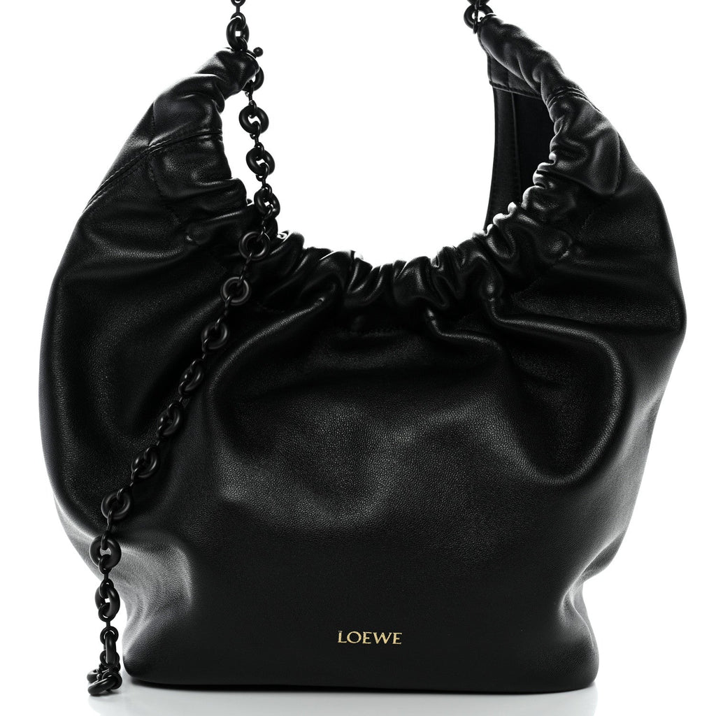 Mellow Nappa Small Monochrome Squeeze Bag Black