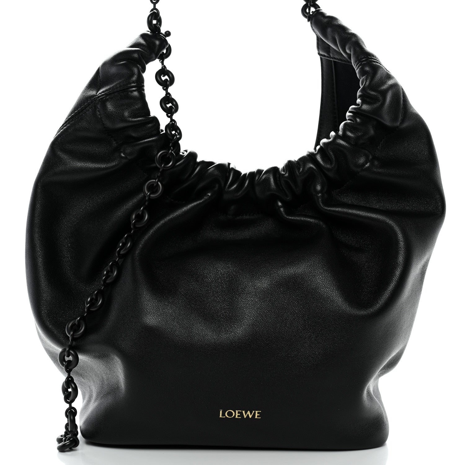 Mellow Nappa Small Monochrome Squeeze Bag Black