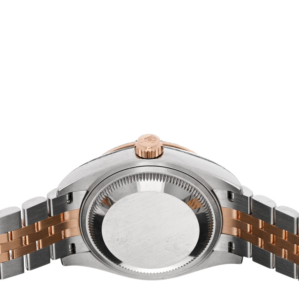 Stainless Steel 18K Everose Gold Diamond Bezel Mother of Pearl 28mm Oyster Perpetual Datejust Watch 279381RBR