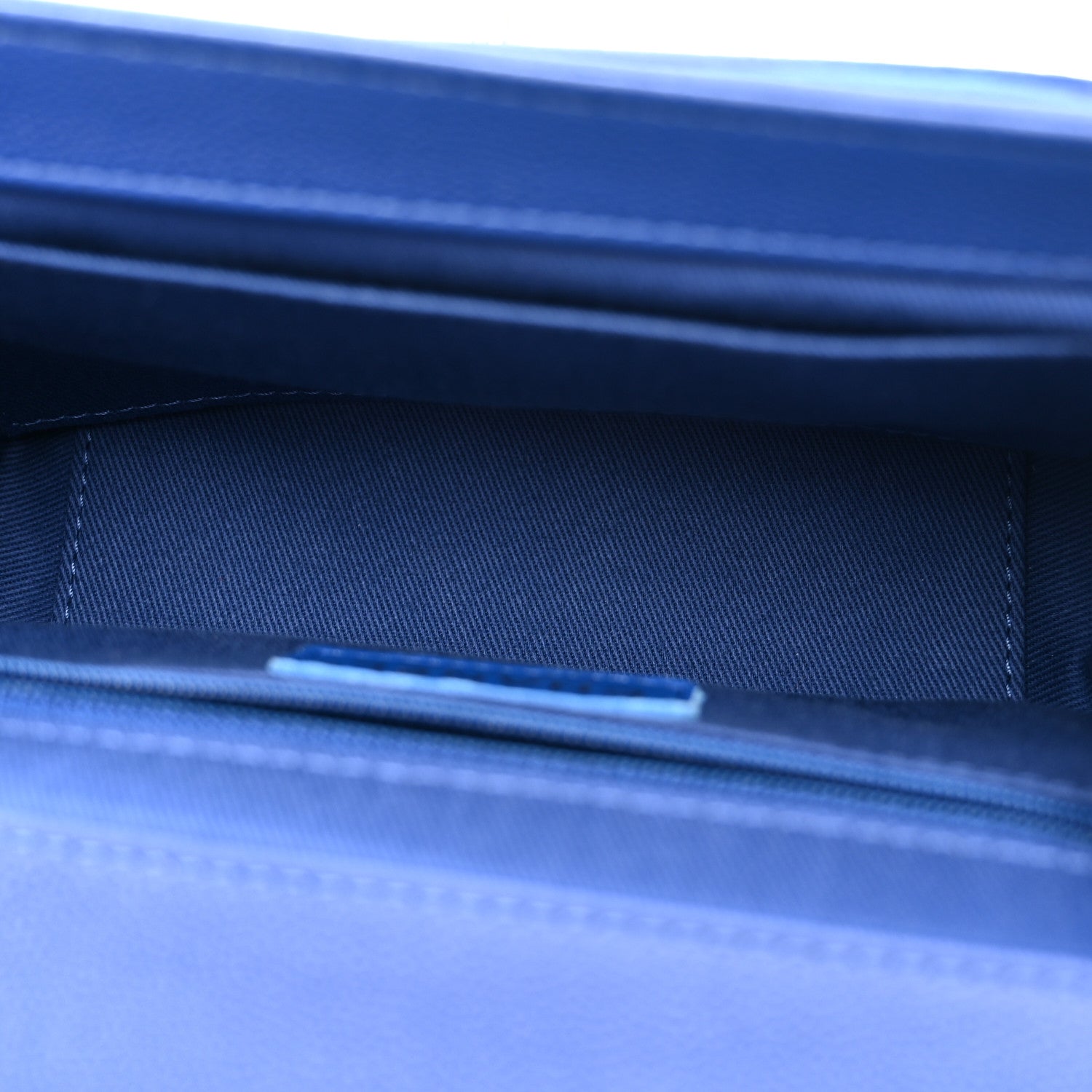 Caviar Quilted Small Business Affinity Flap Dark Blue