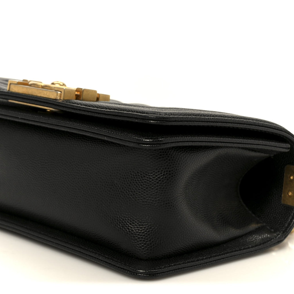 Caviar Quilted Small Boy Flap Black